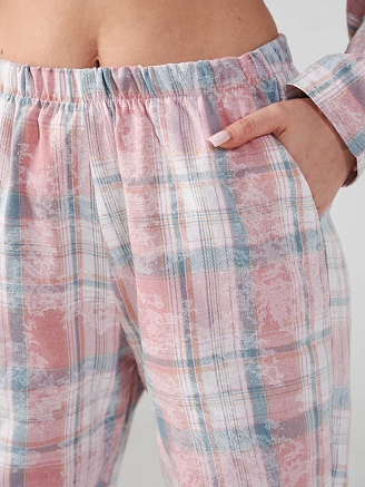 Женская пижама "Добрый вечер" 2163-Ф / Розово-голубой