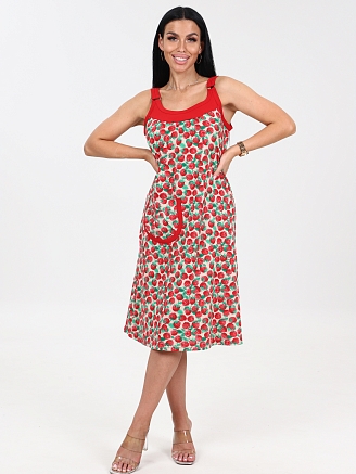 Женский сарафан Матрешка-2 СК-2206 / Малина на экрю