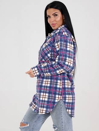 Женский жакет ЖФ-753 / Джинсовая клетка