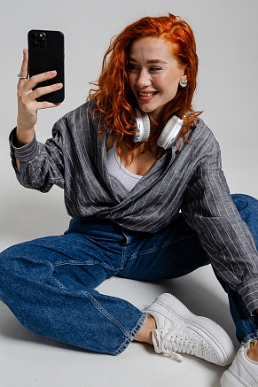 Женская майка 14437/1 / серый меланж