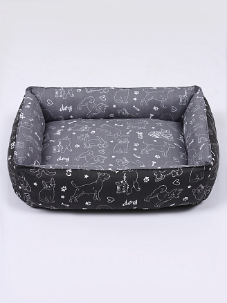 Лежанка для животных мелких пород арт. LDZ / Графит + черный