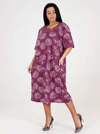 Женское платье РЕТРО ПЕРСОНА ПлК-422 / Розы на бруснике