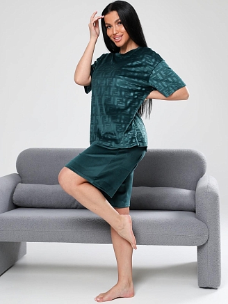 Женский костюм Чиэра-Жаккард / изумруд