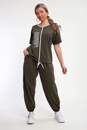 Женский костюм с брюками 85038 / хаки