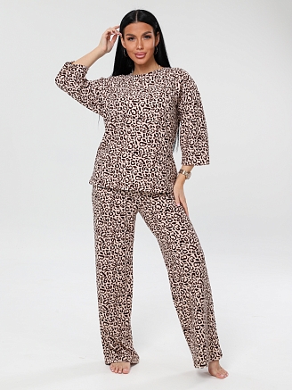 Женский костюм К-82(М) / Бежевый (леопард)