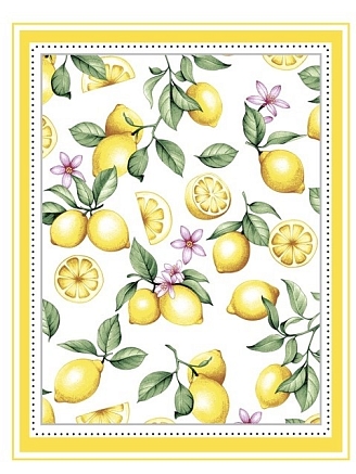 Набор полотенец рогожка 3 шт. / Лимонная корзинка 1