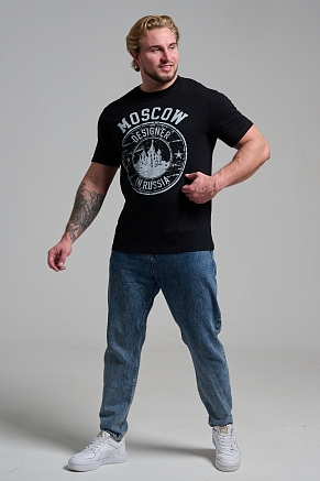 Мужская футболка 8503/1 / черный+Москва