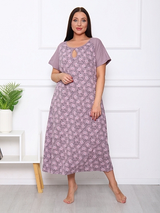 Женская ночная сорочка М-090 / верба бежевая