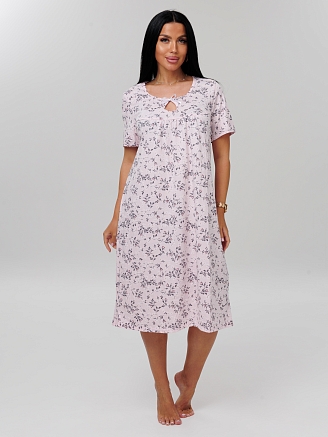 Женская сорочка Сор-90(К) / Пудровый (цветы)