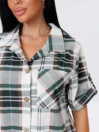 Женская туника Т-221(К) / Коричневый (клетка)