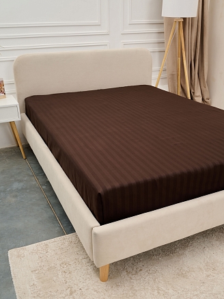 Простыня микрофибра-страйп / Шоколад