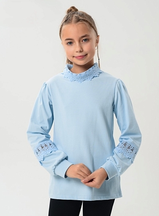 Детская блузка "Алиса" длинный рукав / В ассортименте