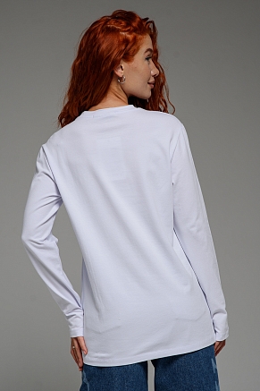 Женский лонгслив 8516 / белый+змея