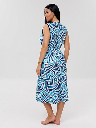 Женский халат Х-137(К) / Голубой (полосы)