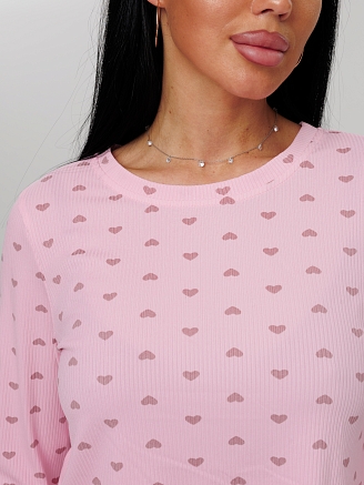 Женская пижама П-105(Каш) / Розовый (сердечки)