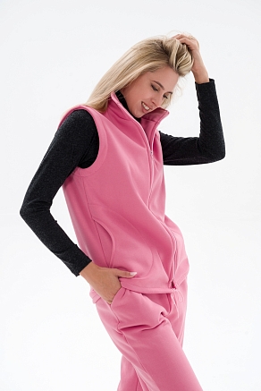 Жилет женский из футера / Персидский розовый