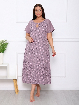 Женская ночная сорочка М-088 / верба бежевая