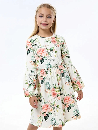 Детское платье "Фея" / Розы на молоке