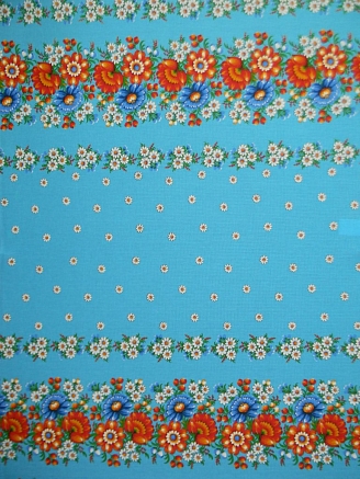 Полотенце банное вафельное №16 / Полянка голубой