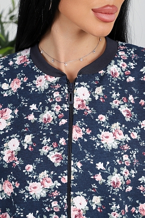 Женская толстовка Бомбер 750 / синий/роза