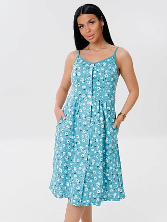 Женский сарафан С-75(К) / Ментол (цветы)