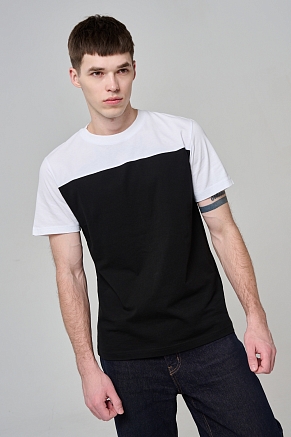 Мужская футболка 14482 / белый+черный