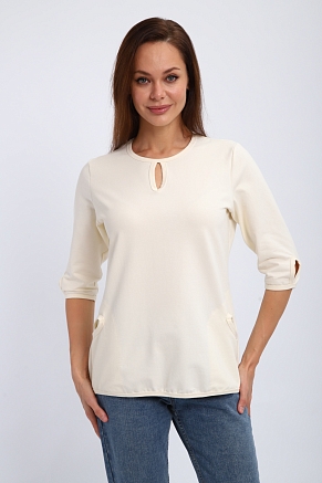 Кофта женская из футера Анфиса / Молочный