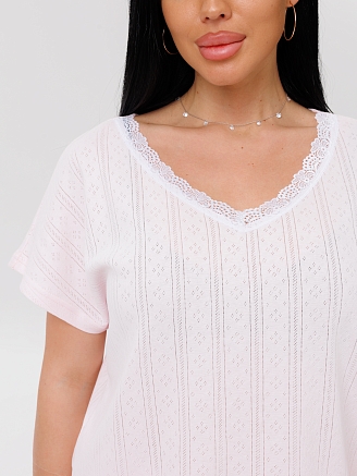 Женская пижама П-115(Риб) / Пудровый