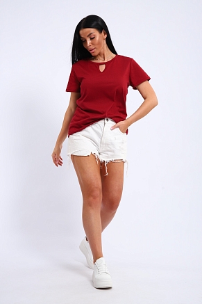 Женская футболка 33603 / бордовый