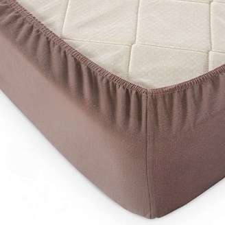 Простыня на резинке трикотаж 145 гр. / мокко