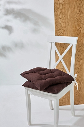 Комплект кухонных подушек на стул 2 шт. (габардин) / Шоколад