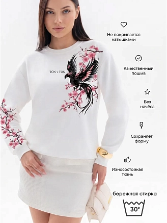Женская толстовка Аниме / феникс, белый