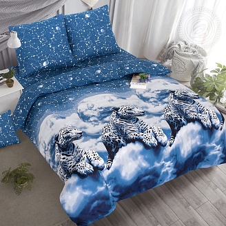 Постельное бельё поплин De Luxe Созвездие леопарда
