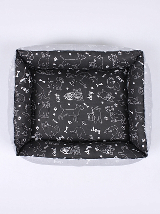 Лежанка для животных мелких пород арт. LDZ / Светло-серый + черный