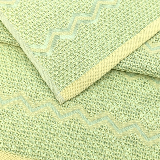 Полотенце вафельное УЗБ Зигзаг м7806 / Мятный