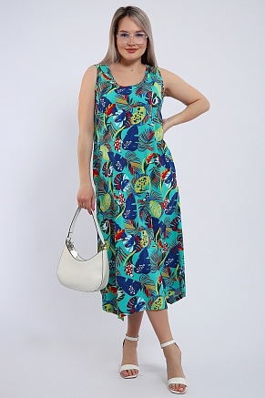 Женский сарафан Тропики 724 / Бирюзовый