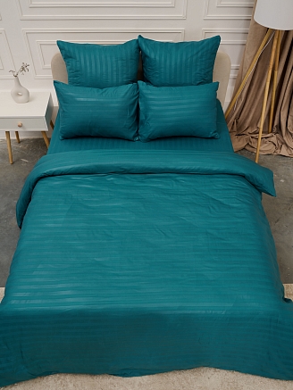 Пододеяльник микрофибра страйп / Морская волна