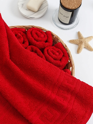 Полотенце махровое г/к Узбекистан 380 гр/м2 / 109-красный