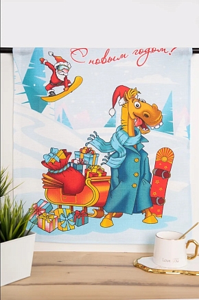 Полотенце кухонное вафельное полотно купон / Новогоднее (в ассортименте)