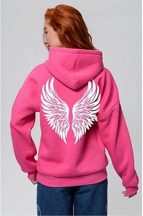 Женская толстовка 8578 оверсайз / розовый +ангел