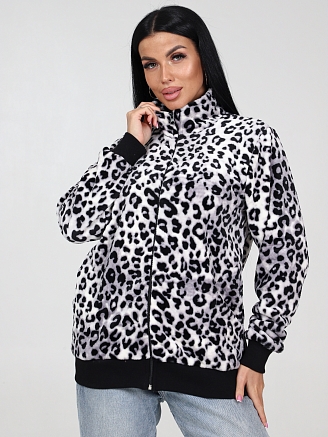 Женская толстовка ТВФ-305 / Леопард серый