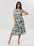 Женское платье Пл-111(К) / Зеленый (цветы)