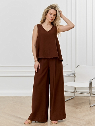 Женская блузка-топ Ясмина-2 / коричневый