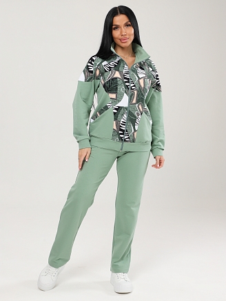 Женский костюм КФ-215 / Оливковый, треугольник в водорослях