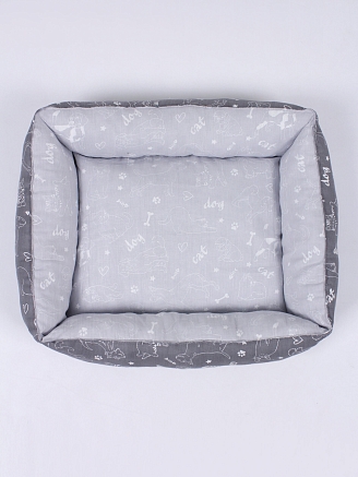 Лежанка для животных мелких пород арт. LDZ / Светло-серый + графит