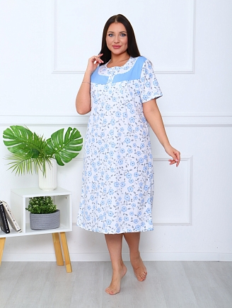 Женская ночная сорочка М-050 / Голубой