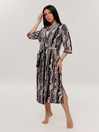 Женский халат Х-146(К) / Бежевый (волны)