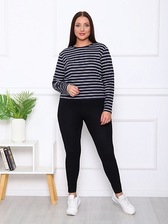 Женский лонгслив М-226 / белая полоса