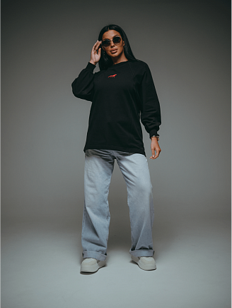 Женский свитшот Символ / Черный