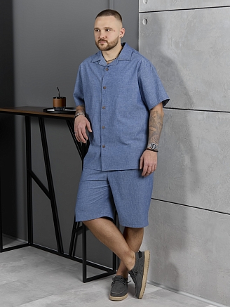 Мужской костюм Аристократ-2 / джинсовый меланж